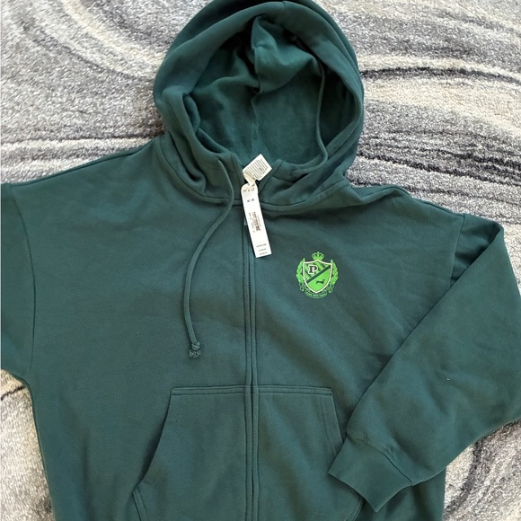 New Victorias Secret PINK Full Zip Hoodie (M) Varsity Logo NWT - Picture 1 of 4